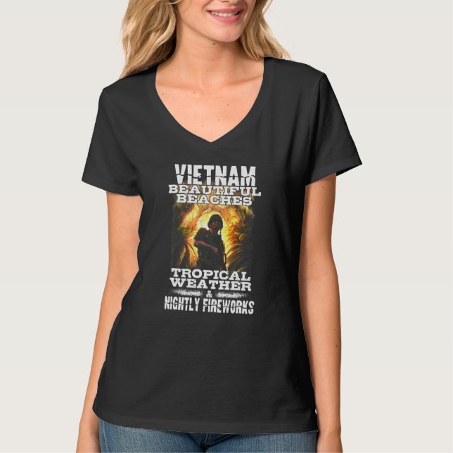Camiseta Vietnam Veterano Vietnam Hermosas playas tropicale (Anverso)