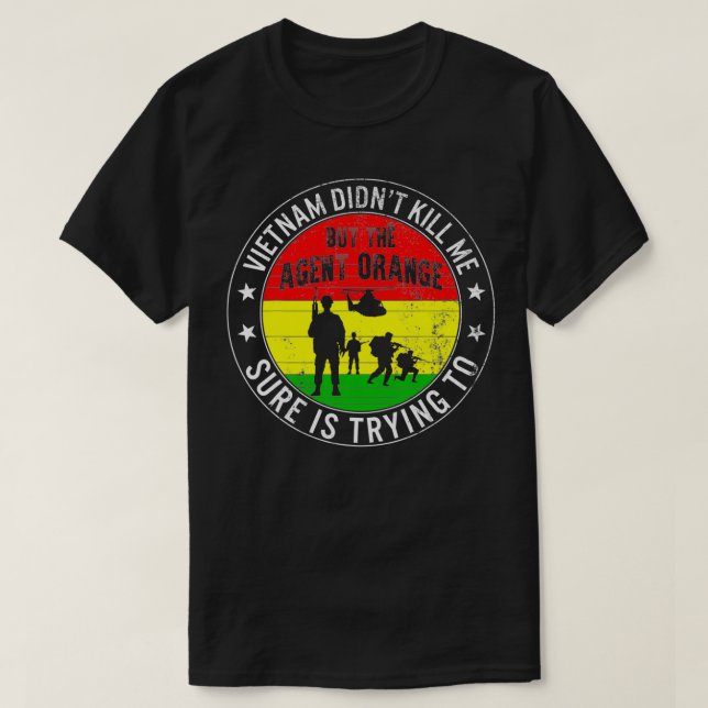Camiseta Vietnam Veteranos: Naranja de día de víctimas reti (Diseño del anverso)
