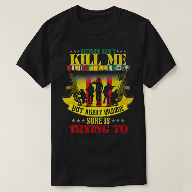 Camiseta Vietnam Veterans Day Orange Agent Victims Retired  (Diseño del anverso)
