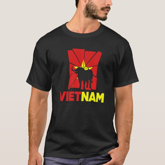 Camiseta Vietnam Vietnamese Vietnam Flag National Animal Si (Anverso)
