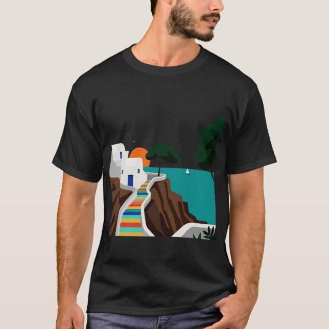 Camiseta View of a Greek island boy (Anverso)