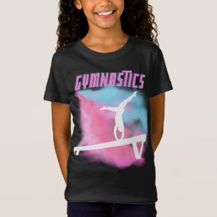 Camiseta Viga de Gimnasia Rosa y Azul Color Bomb