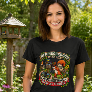 Camiseta Vigilancia del Barrio Ardilla Divertida Mujer