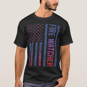 Camiseta Vigilante de incendios de la bandera azul roja est