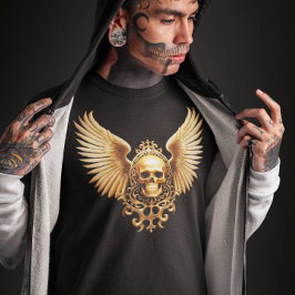 Camiseta Vigilia de Cráneo Gótico Dorado de Ascensión