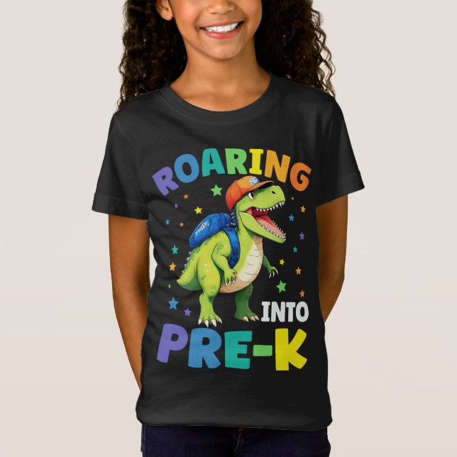 Camiseta Vigilia en dinosaurio pre-K para volver a la escue (Anverso)