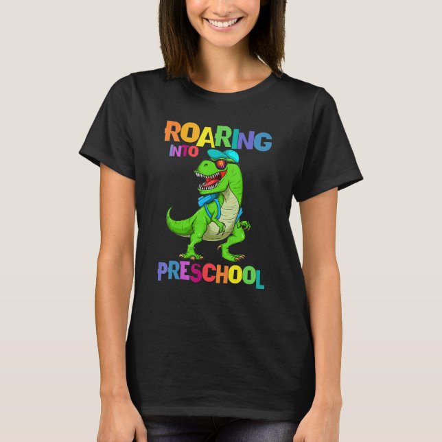 Camiseta Vigilia por los dinosaurios preescolares de vuelta (Anverso)