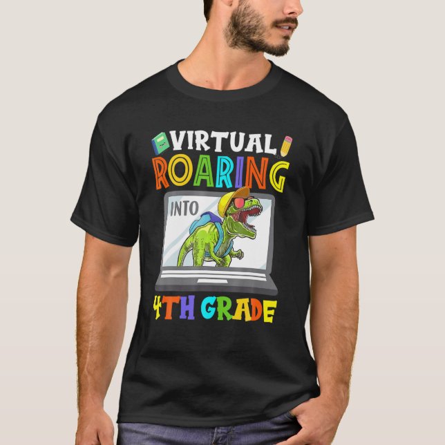Camiseta Vigilia virtual en el té en línea de dinosaurios d (Anverso)