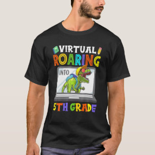 Camiseta Vigilia virtual en el té en línea de dinosaurios d