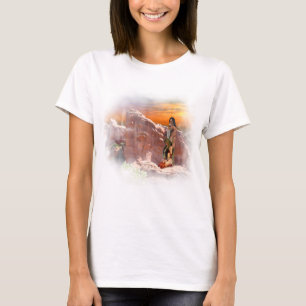 Camiseta Vignette de la Pareja Nativa Estadounidense