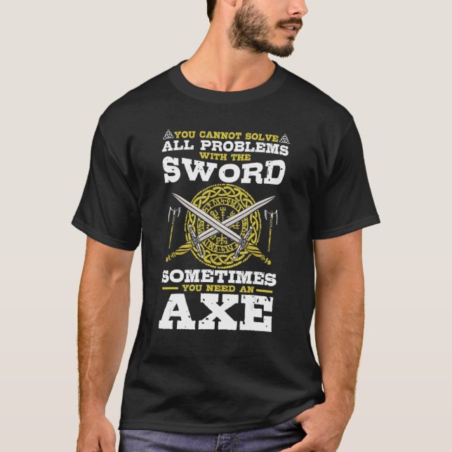 Camiseta Viking Ax Battle Viking Norse Mythology (Anverso)