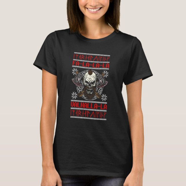 Camiseta Viking Ax Fa La Valhalla La Ugly Navidades Swe (Anverso)