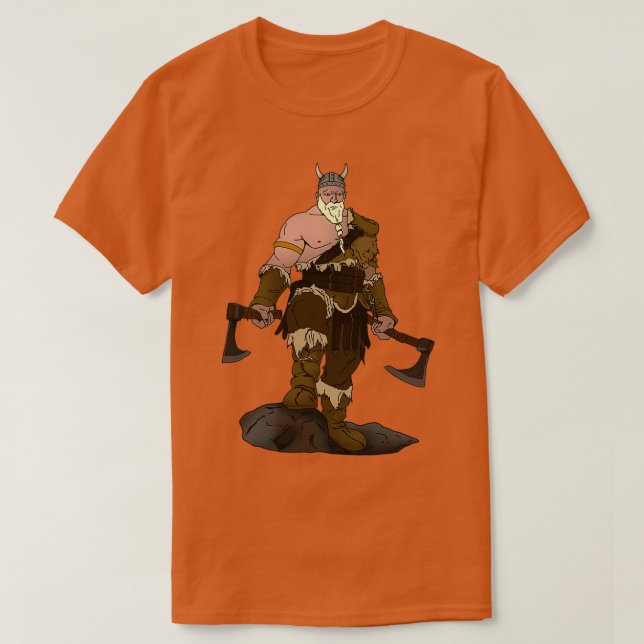 Camiseta Viking bárbaro con barba y regalo de hachas para c (Diseño del anverso)