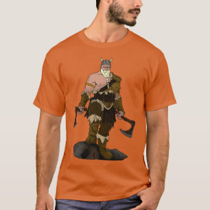 Camiseta Viking bárbaro con barba y regalo de hachas para c