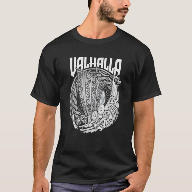 Camiseta Viking Barco Viking Norseman Corre A Odin Valhal (Anverso)