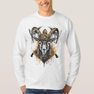 Camiseta Viking Battle Goat Grunge Style