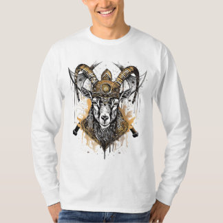 Camiseta Viking Battle Goat Grunge Style