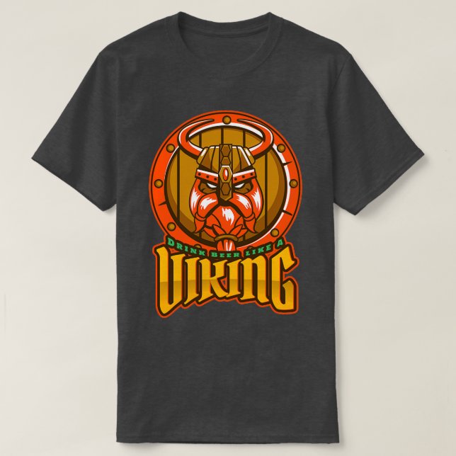 Camiseta Viking Beber cerveza como una vigilia (Diseño del anverso)