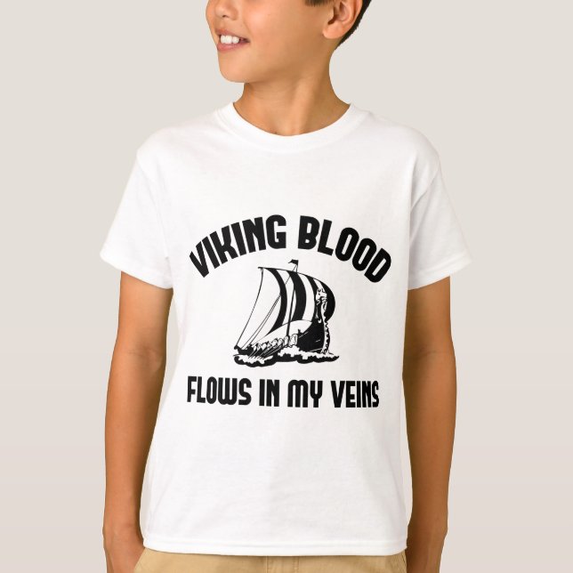 Camiseta Viking Blood Fluye En Mis Venas (Anverso)