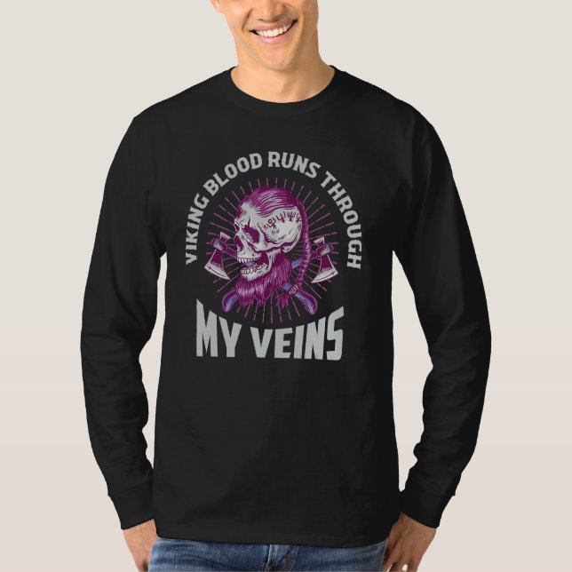 Camiseta Viking Blood Runs Through My Veins Norse Odin (Anverso)