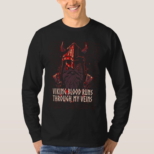 Camiseta Viking Blood Runs Through My Veins Norwegian Icela (Anverso)