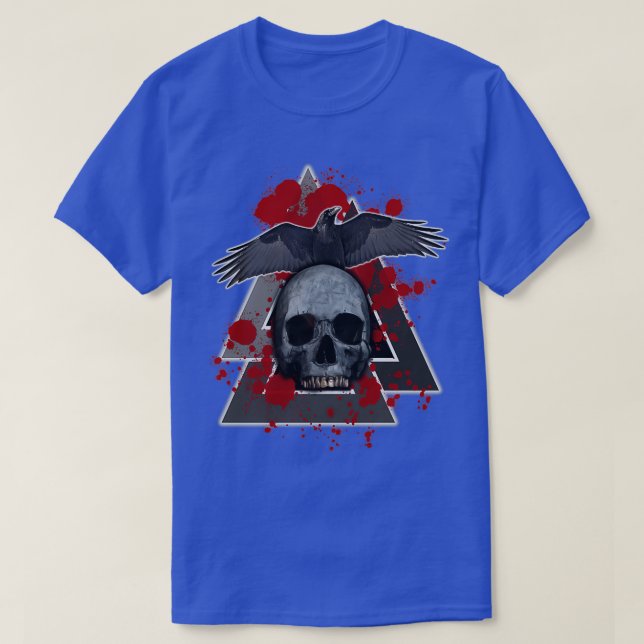 Camiseta Viking Death Skull Raven Valknut (Diseño del anverso)