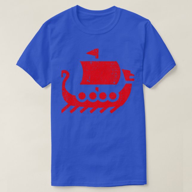 Camiseta Viking Dragon Boat angustiado (Diseño del anverso)
