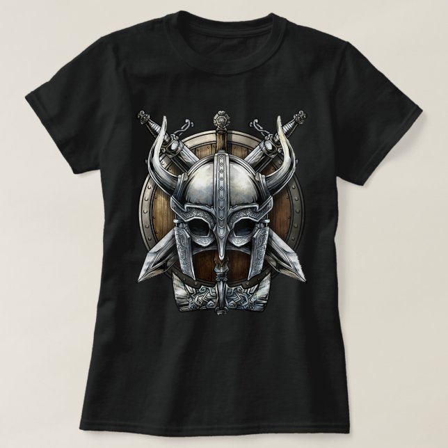 Camiseta Viking Helmet Weapon (Diseño del anverso)