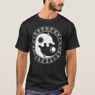 Camiseta Viking Hijos De Fenrir Yin Yang Wolf