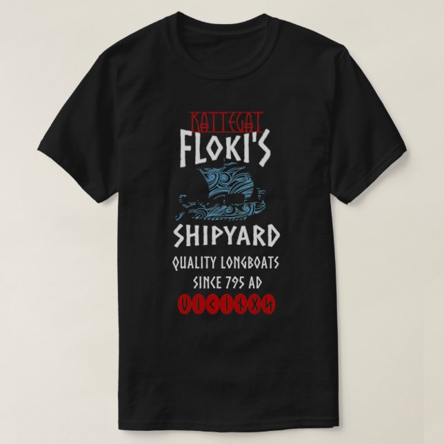 Camiseta Viking Kattegat Floki Shipyard regalo gracioso par (Diseño del anverso)