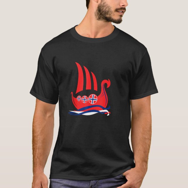 Camiseta Viking Longship Noruega Norse (Anverso)
