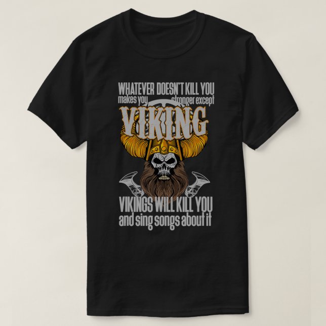 Camiseta Viking Matará Al Guerrero Nórdico Valhalla Thor (Diseño del anverso)