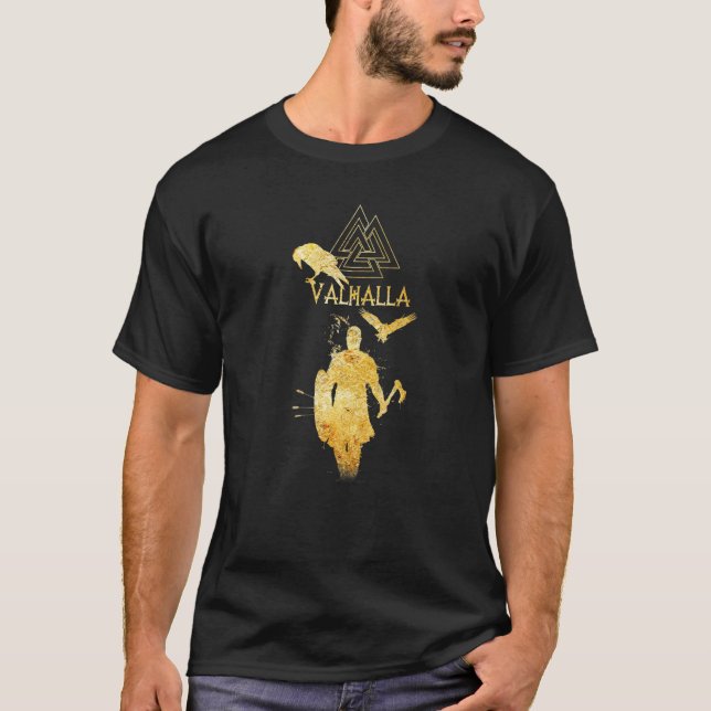 Camiseta Viking Ragnar Lodbrok Valhalla Odin Ravens (Anverso)