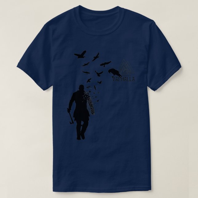 Camiseta Viking Ragnar Lodbrok Valhalla Odin Ravens  (Diseño del anverso)