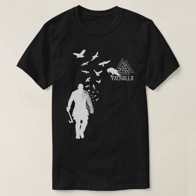 Camiseta Viking Ragnar Lodbrok Valhalla Odin Ravens Pullove (Diseño del anverso)