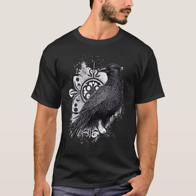 Camiseta Viking Raven Norse Warrior Crow Vikings Style (Anverso)