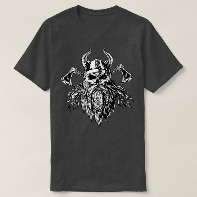 Camiseta Viking Skull Norse Warrior (Diseño del anverso)