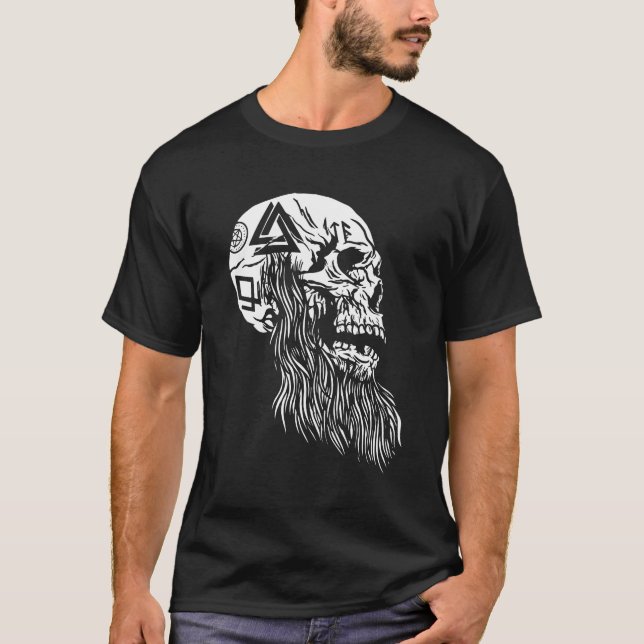 Camiseta Viking Tattoos Skull T-Shirt (Anverso)