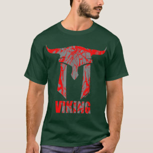 Camiseta VIKING Viking Helmet Red Gym Motivation Fitness S