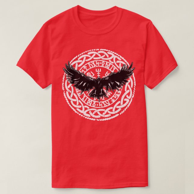Camiseta Viking Vikings Nordic Norse Scandinavian Raven Veg (Diseño del anverso)