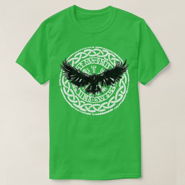 Camiseta Viking Vikings Nordic Norse Scandinavian Raven Veg (Diseño del anverso)