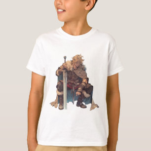 Camiseta Viking Warrior Anime Art - Inspi épica de saga de 