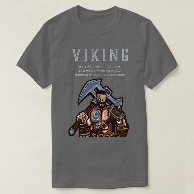 Camiseta Viking Warrior Be Strand Be Brave Be Humble (Diseño del anverso)