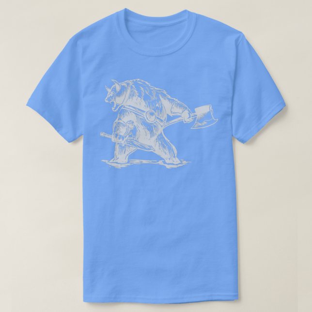 Camiseta Viking Warrior Gift Viking Berserker Bear Con Ax (Diseño del anverso)