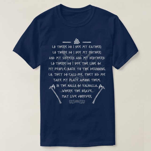 Camiseta Viking Warrior Nordic Aes Prayer Before The Battle (Diseño del anverso)