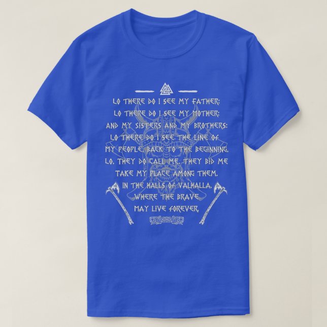 Camiseta Viking Warrior Nordic Axes Prayer Before The Battl (Diseño del anverso)