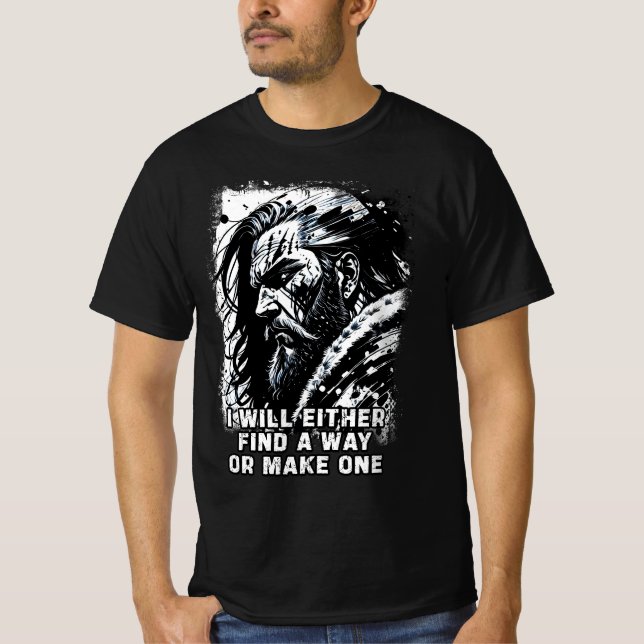 Camiseta Viking warrior Norse Mythology Palabras poderosas (Anverso)