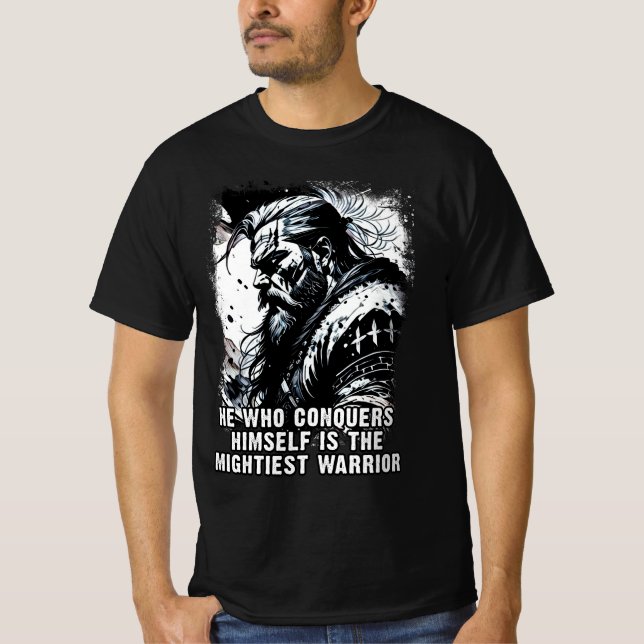 Camiseta Viking warrior Norse Mythology Palabras poderosas (Anverso)