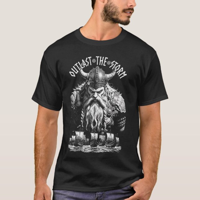 Camiseta Viking Warrior Outlast The Storm Norse Mythology V (Anverso)
