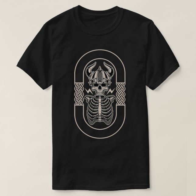 Camiseta Viking Warrior Skeleton Ax (Diseño del anverso)